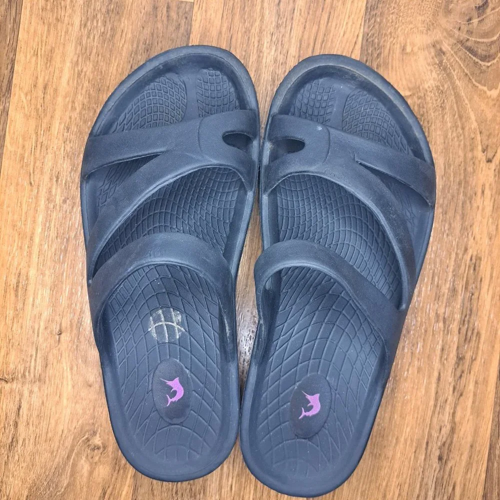Reel Legends Black Slip-On Comfort Sandals Size 9 - Picture 5 of 7